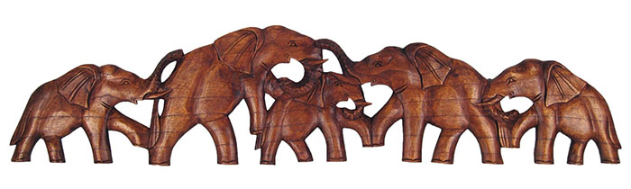 Wooden Elephant Wall Hanging - Click Image to Close